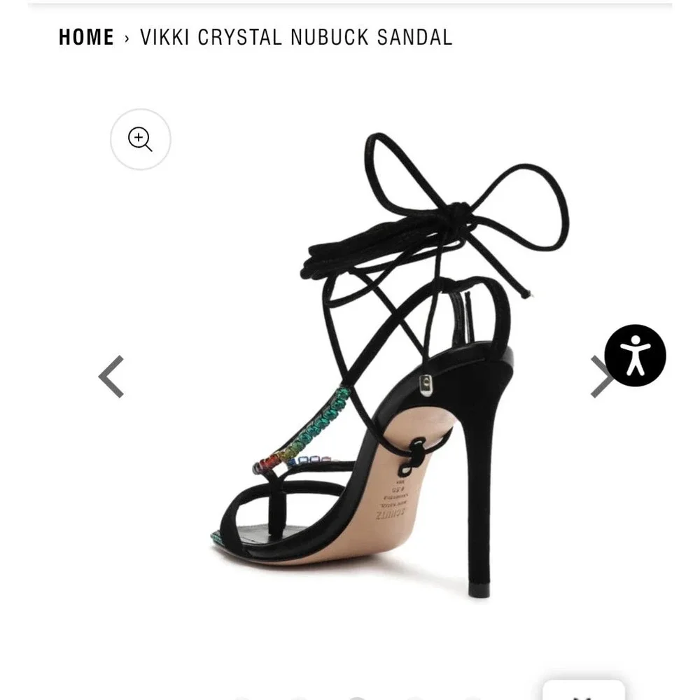 Schutz Vicki crystal leather sandals‎